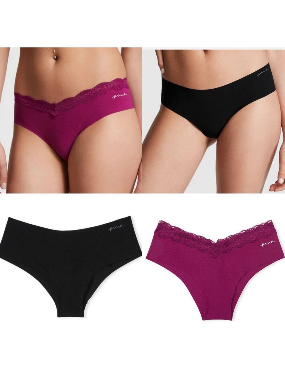 Victoria's Secret PINK NWOT No Show Cheekster Panties Underwear
